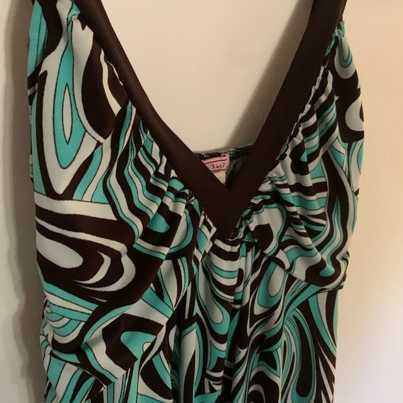 Brown abs blue Y2k 90s top - Picture 2 of 3